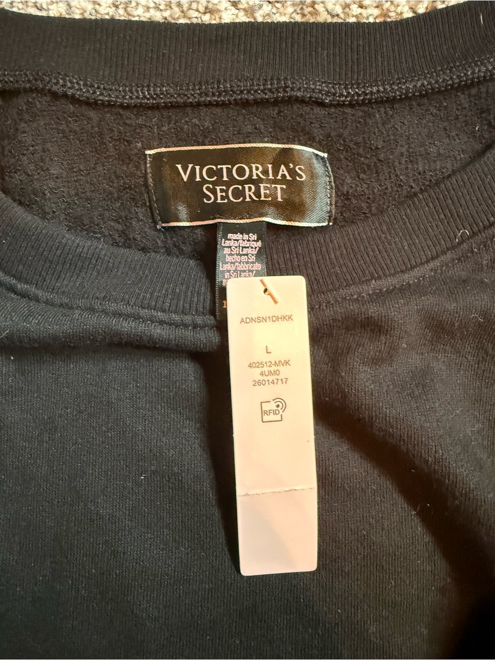 Victoria's Secret Black Crewneck Sweatshirt with Tag - Picture 2 of 2